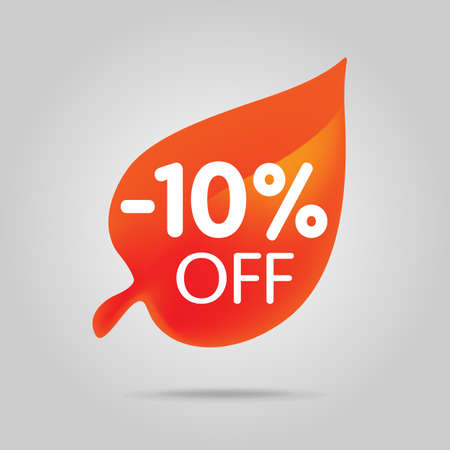 Special offer sale orange tag isolated vector illustration. Autumn discount offer label, symbol for advertising campaign in retail, sale promo marketing, autumn sale off discount stickeのイラスト素材
