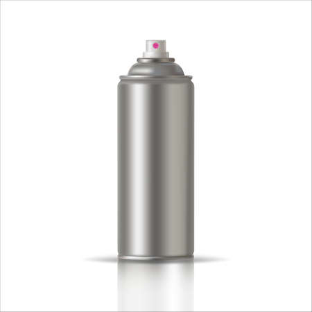 White Paint Aerosol Spray Metal Bottle Can, Graffiti, Deodorant, Household Chemicals, Poison.のイラスト素材