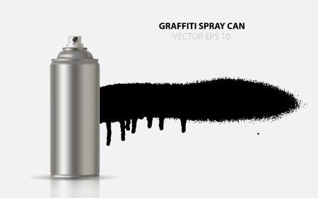 A Vector graffiti spray paint can with splash place for text. Vector graffiti illustration.のイラスト素材