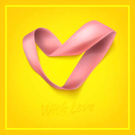 Heart from ribbon St. Valentine day vector background. Brochure or poster design. Vector illustration.のイラスト素材