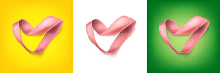 Heart from ribbon St. Valentine day vector background. Brochure or poster design. Vector illustration.のイラスト素材