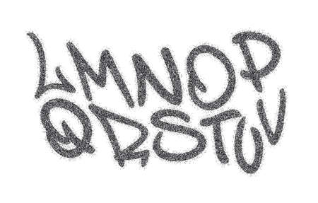 Handwritten graffiti font alphabet. Artistic hip hop typography collection.のイラスト素材