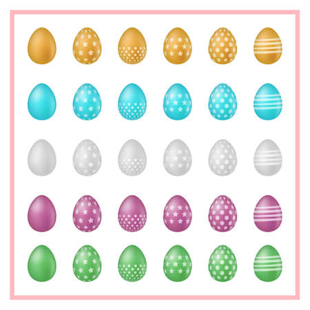 Colorful Easter eggs vector set.のイラスト素材