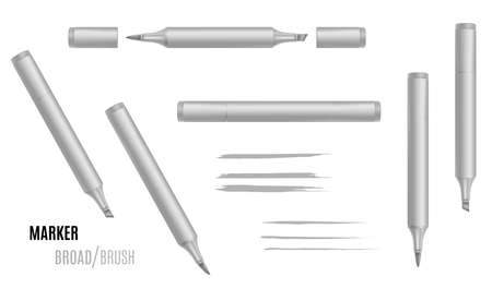 Marker vector illustration. Double-sided realistic marker. EPS 10のイラスト素材