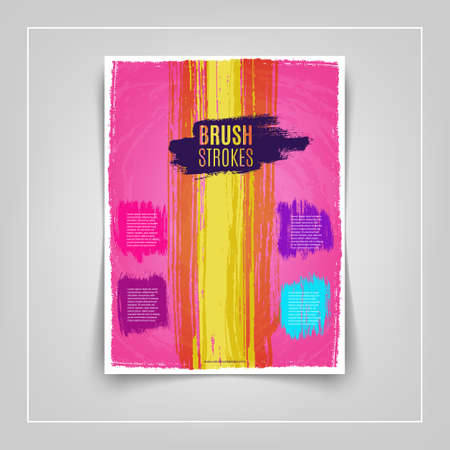 Artistic colorful brushstrokes cover design.  Vector illustration.のイラスト素材