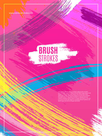 Artistic colorful brushstrokes cover design.のイラスト素材