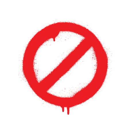 No Sign Empty Red Crossed Out Circle, Vector Illustration, Isolate On White Background Icon.のイラスト素材