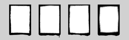 Graffiti spray banner set. A4 graphic spray paint frame. Highly detailed template for backgrounds or design.のイラスト素材