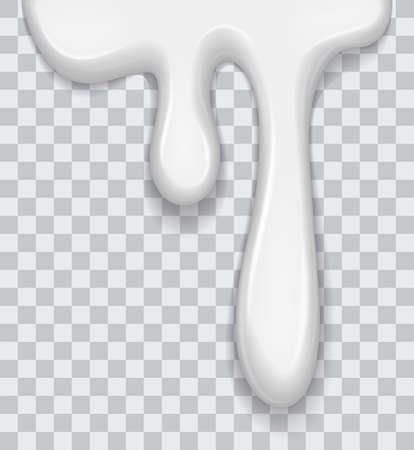 Vector white milk splash, ice cream flow soft texture or drips spray paint on transparent background. For sweet dessert design or your other design EPS 10のイラスト素材