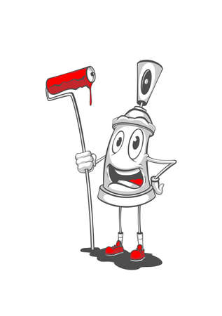 Graffiti character. Spray can. Graffiti street art. Vector illustration of spray on white background EPS 10のイラスト素材