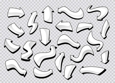 Set of hand-drawn arrows. Vector illustration on white background. EPS 10のイラスト素材
