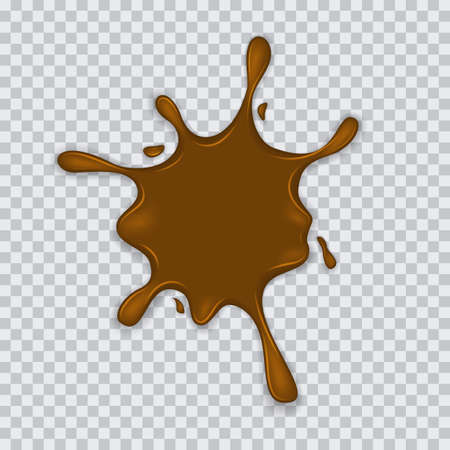Dripping melted chocolates isoalted. Realistic 3d rector illustration of liquid chocolate cream or syrup. EPS 10のイラスト素材