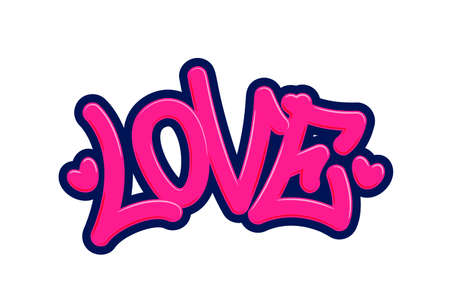 Love. Tag Graffiti Style Label Lettering. Vector Illustration. Vector illustration Eps 10のイラスト素材