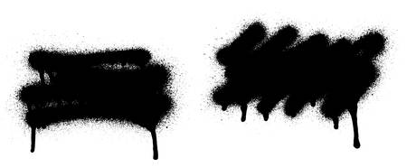 Set of graffiti spray banner. Vector spray paint shapes with smudgesのイラスト素材