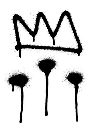 Set of graffiti spray banner. Vector spray paint shapes with smudges. Highly detailed template EPS 10のイラスト素材