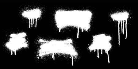 Graffiti spray banner set. Vector spray paint frame.のイラスト素材