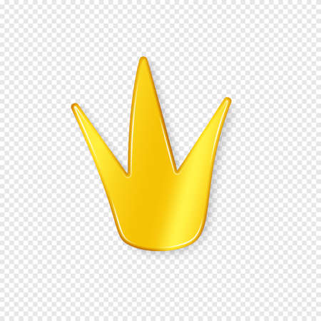 Golden crown with shadow on a transparent background. Vector illustration.のイラスト素材