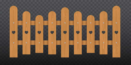 Brown wooden fence. Vector illustration isolated on transparent background EPS 10のイラスト素材
