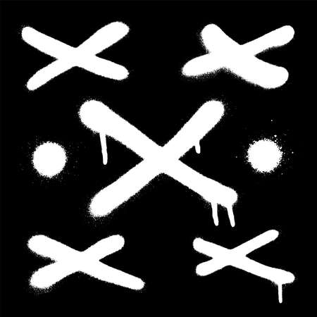 Graffiti spray banner set. Vector illustration highly detailed template for backgrounds or design.のイラスト素材