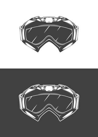 Vintage monochrome detailed mask illustration. Isolated vector templateのイラスト素材