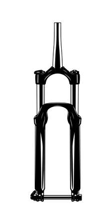 Monochrome bicycle fork illustration. Isolated vector templateのイラスト素材