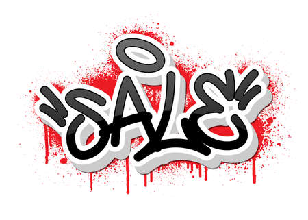 Sale isolated inscription. Vector volumetric blank for your design on a white backgroundのイラスト素材