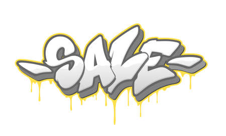 Sale font in graffiti style. Vector illustration.のイラスト素材