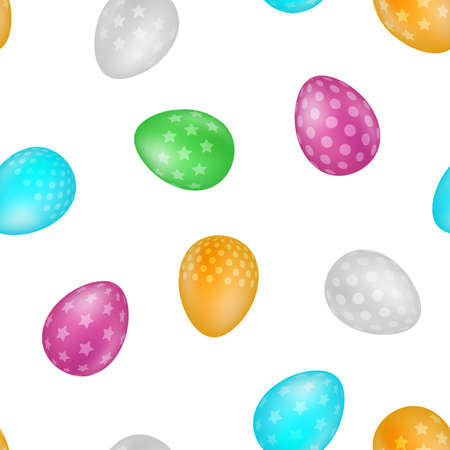 Colorful easter eggs seamless pattern. Vector illustration.のイラスト素材