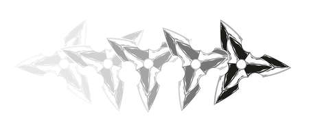 Moving japanese shuriken illustration. Isolated vector templateのイラスト素材