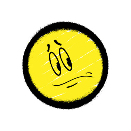 Graffiti emoticon. Smiling face painted spray paint. Vector illustrationのイラスト素材