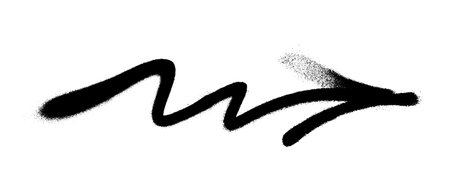 Graffiti arrow with overspray in black over white.のイラスト素材