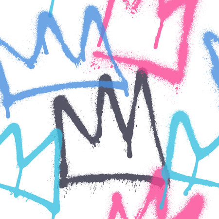 Graffiti spray paint seamless pattern. Vector illustration.のイラスト素材