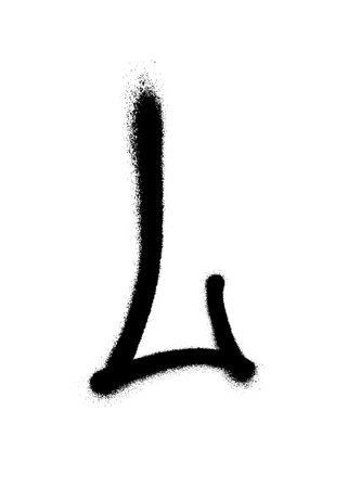 Roman numeral fifty painted with a black spray can on a white background. Vector illustration.のイラスト素材