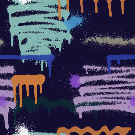 Graffiti spray paint seamless pattern. Vector illustration.のイラスト素材