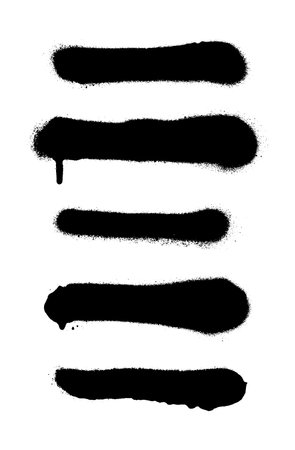 Set of graffiti spray banner. Vector spray paint shapes with smudgesのイラスト素材