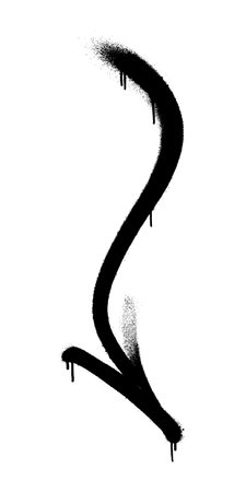 Graffiti arrow with overspray in black over white.のイラスト素材