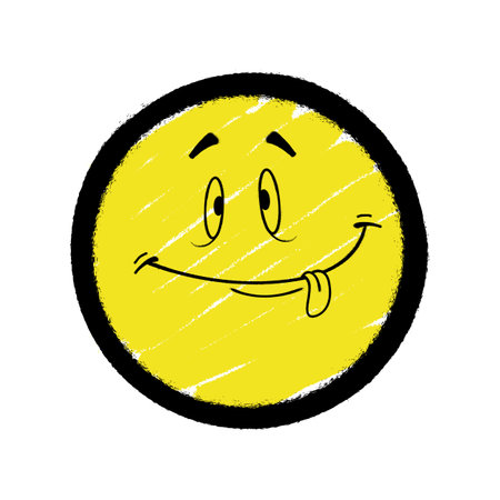 Graffiti emoticon. Smiling face painted spray paint. Vector illustrationのイラスト素材