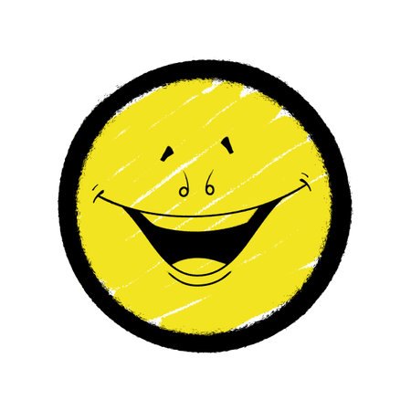 Graffiti emoticon. Smiling face painted spray paint. Vector illustrationのイラスト素材