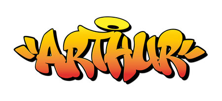 Arthur name in graffiti style. Vector illustration.のイラスト素材