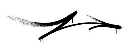 Graffiti arrow with overspray in black over white.のイラスト素材