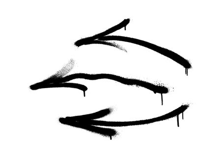 Graffiti arrows with overspray in black over white.のイラスト素材