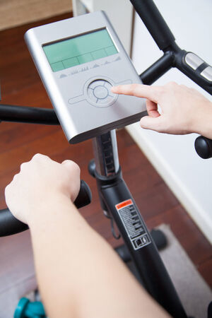 Man exercising on machine