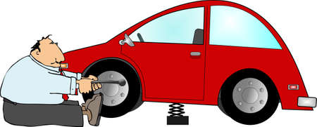 Flat tireの写真素材