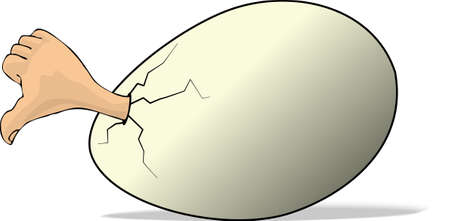 Thumbs-down eggの写真素材
