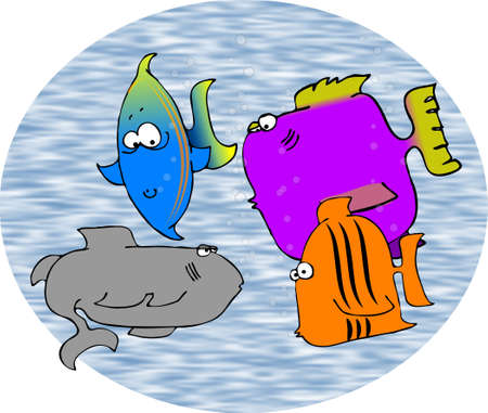Four fishの写真素材