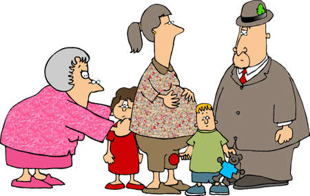 Visit with the grandparentsの写真素材