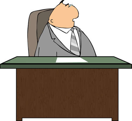 Man at a deskの写真素材
