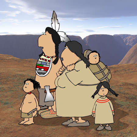 Native Indian familyの写真素材