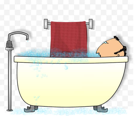 Man in a bathtubの写真素材