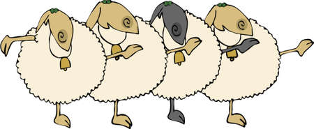 Sheep Chorus Lineのイラスト素材